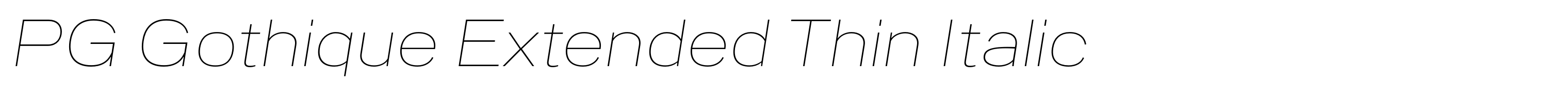 PG Gothique Extended Thin Italic